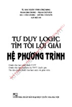 Full tư duy logic tìm tòi lời giải hệ phương trình tác giả  mai xuân vinh