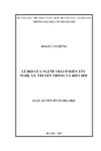 Lễ hội của người thái ở miền tây nghệ an  truyền thống và biến đổi