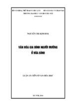 Văn hóa gia đình người mường ở hòa bình