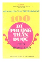 điểm huyệt chân truyền đồ giải 100 bí phương thần dược chữa thương khoa