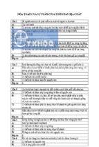 Câu hỏi trắc nghiệm di truyền phần hóa thạch và sự phân chia thời gian địa chất