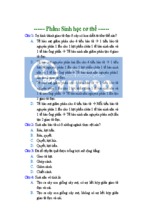 Trắc nghiệm sinh học cơ thể