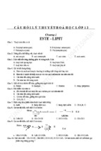 câu hỏi Lí thuyết hóa 12 và đáp án  