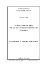 Nghiên cứu phương pháp chế biến thức ăn thô xanh để nuôi thỏ ở cao bằng