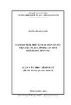 Giải pháp phát triển kinh tế trên địa bàn thị xã quảng yên, tỉnh quảng ninh theo hướng bền vững