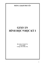 Giáo án hình học 9 mới 3 cột cực chuẩn học kì 1