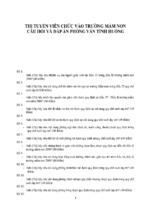 Câu hỏi và đáp án phỏng vấn các tình  huống thi tuyển vào trường mầm non