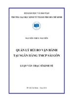 Quản lý rủi ro vận hành tại ngân hàng tmcp sài gòn