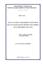 Nâng cao chất lượng dịch vụ ngân hàng bán lẻ tại ngân hàng thương mại cổ phần xuất nhập khẩu việt nam