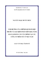 ảnh hưởng của chênh lệch số liệu trước và sau kiểm toán đến khả năng gian lận báo cáo tài chính tại các công ty niêm yết ở việt nam