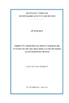 Nghiên cứu ảnh hưởng của phong cách quản trị xung đột đến kết quả hoạt động các doanh nghiệp tại thành phố hồ chí minh