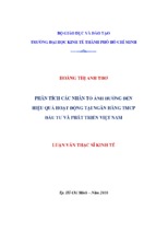 Phân tích các nhân tố ảnh hưởng đến hiệu quả hoạt động tại ngân hàng tmcp đầu tư và phát triển việt nam