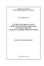 Xây dựng bảng điểm cân bằng để đo lường thành quả hoạt động tại công ty tnhh mtv xây dựng và kinh doanh nhà phú nhuận