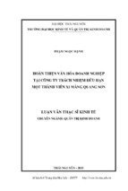 Hoàn thiện văn hoá doanh nghiệp tại công ty trách nhiệm hữu hạn một thành viên xi măng quang sơn
