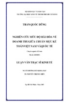 Nghiên cứu mức độ hài hòa về doanh thu giữa chuẩn mực kế toán việt nam và quốc tế