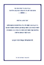 Kiểm tra ảnh hưởng của tín hiệu gian lận và hành vi điều chỉnh lợi nhuận đến lãi cơ bản trên cổ phiếu các công ty niêm yết trên thị trường chứng khoán việt nam