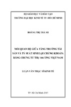 Mối quan hệ giữa tăng trưởng tài sản và tỷ suất sinh lợi chứng khoán bằng chứng từ thị trường việt nam