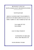 Khoảng cách mong đợi về trách nhiệm của kiểm toán viên trong kiểm toán báo cáo tài chính   nghiên cứu thực nghiệm tại việt nam