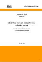 Công trình thủy lợi   đường thi công   yêu cầu thiết kếtcvn 91622012 hydraulic structures   construction roads   technical requirements for design