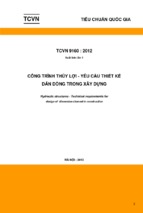 Công trình thủy lợi   yêu cầu thiết kế dẫn dòng trong xây dựngtcvn 91602012 = hydraulic structures   technical requirements for design of disversion channel in construction