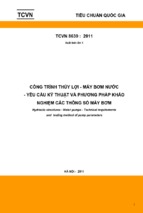 Công trình thủy lợi   máy bơm nước   yêu cầu kỹ thuật và phương pháp khảo nghiệm các thông số máy bơmtcvn 86392011