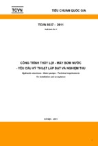 Công trình thủy lợi  máy bơm nước   yêu cầu kỹ thuật lắp đặt và nghiệm thu tcvn 86372011