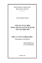 Sáng tác về gia đình trong truyện ngắn xuân quỳnh viết cho thiếu nhi