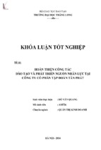 Hoàn thiện công tác đào tạo và phát triển nguồn nhân lực tại công ty cổ phần tập đoàn tân phát