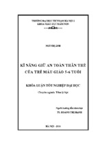 Kĩ năng giữ an toàn thân thể của trẻ mẫu giáo 5 6 tuổi