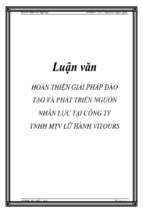 Luận văn Hoàn thiện giải pháp đào tạo và phát triển nguồn nhân lực tại công ty TNHH MTV lữ hành vitours