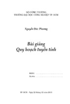 Bài giảng học về quy hoạch tuyến tính  nguyễn đức_