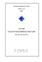 Giáo trình LUẬT TỐ TỤNG HÌNH SỰ VIỆT NAM