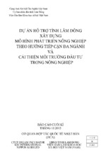 DỰ ÁN HỖ TRỢ TỈNH LÂM ĐỒNG XÂY DỰNG MÔ HÌNH PHÁT TRIỂN NÔNG NGHIỆP THEO HƯỚNG TIẾP CẬN ĐA NGÀNH VÀ CẢI THIỆN MÔI TRƯỜNG ĐẦU TƯ   TRONG NÔNG NGHIỆP