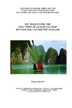 QUY HOẠCH TỔNG THỂ PHÁT TRIỂN DU LỊCH QUẢNG NINH ĐẾN NĂM 2020, TẦM NHÌN ĐẾN NĂM 2030 