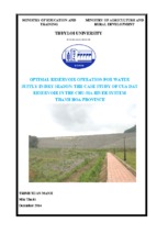 Optimal reservoir operation for water supply in dry season the case study of cua dat reservoir in the chu ma river system thanh hoa province