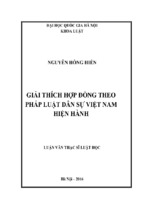 Giải thích hợp đồng theo pháp luật dân sự việt nam hiện hành