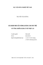 Xác định nhu cầu năng lượng cho duy trì và tăng khối lượng ở bò thịt lai