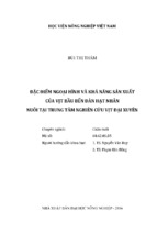 đặc điểm ngoại hình và khả năng sản xuất của vịt bầu bến đàn hạt nhân nuôi tại trung tâm nghiên cứu vịt đại xuyên