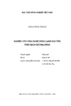 Nghiên cứu công nghệ đông lạnh bảo tồn tinh dịch chó malinois