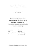 ảnh hưởng chế độ nuôi dưỡng đến sức sản xuất của lợn nái hậu bị (landrace x yorkshire) và (yorkshire x landrace) trong điều kiện chăn nuôi trang trại