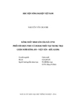 Năng suất sinh sản của nái cp90 phối với đực pidu và duroc nuôi tại trang trại chăn nuôi hùng an – việt yên – bắc giang