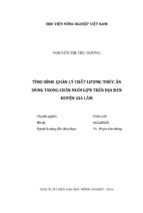 Tình hình quản lý chất lượng thức ăn dùng trong chăn nuôi lợn trên địa bàn huyện gia lâm