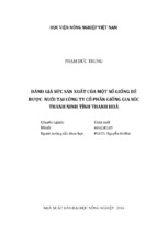 đánh giá sức sản xuất của một số giống dê được nuôi tại công ty cổ phần giống gia súc thanh ninh tỉnh thanh hoá