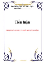 Tiểu luận THẨM QUYỀN GIẢI QUYẾT KHIẾU KIỆN HÀNH CHÍNH