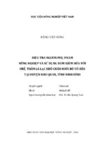 điều tra nguồn phụ phẩm nông nghiệp và sử dụng rơm kiềm hóa với urê, thân lá lạc khô chăn nuôi bò vỗ béo tại huyện nho quan, tỉnh ninh bình