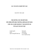ảnh hưởng của việc bổ sung dầu bông đến sinh trưởng, hiệu quả sử dụng thức ăn và mức độ phát thải khí mêtan từ dạ cỏ của bò thịt