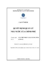QUYẾT ĐỊNH QUẢN LÝ NHÀ NƯỚC CỦA CHÍNH PHỦ