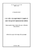 CÁC YÊU CẦU HỢP PHÁP VÀ HỢP LÝ ĐỐI VỚI QUYẾT ĐỊNH HÀNH CHÍNH