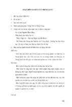 NHẬP MÔN NGHIÊN CỨU TRUNG QUỐC