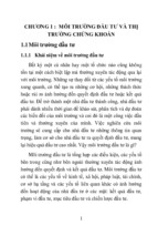 MÔI TRƯỜNG ĐẦU TƢ VÀ THỊ TRƢỜNG CHỨNG KHOÁN